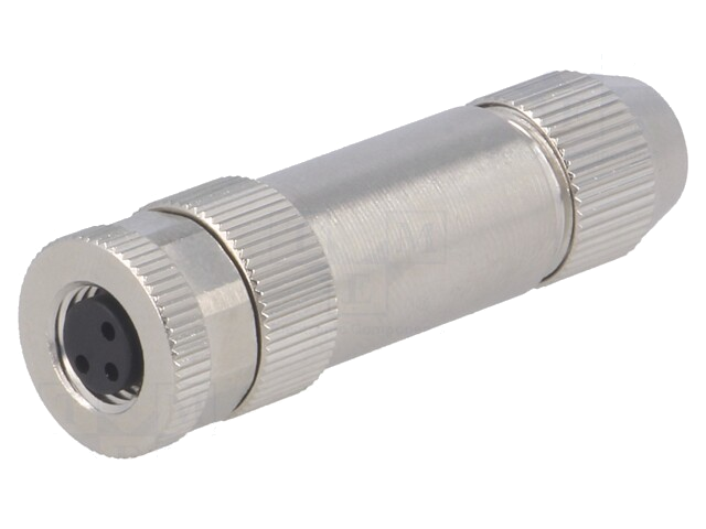 Connector: M8; vrouwelijk; PIN: 3; recht; afgeschermd; voor draad Connector: M8; vrouwelijk; PIN: 3; recht; afgeschermd; voor draad
